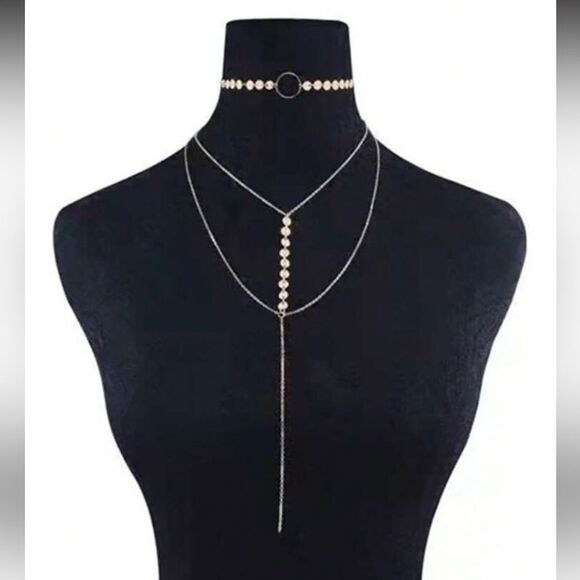 Layered Necklace Set A1462 - Picture 2 of 4